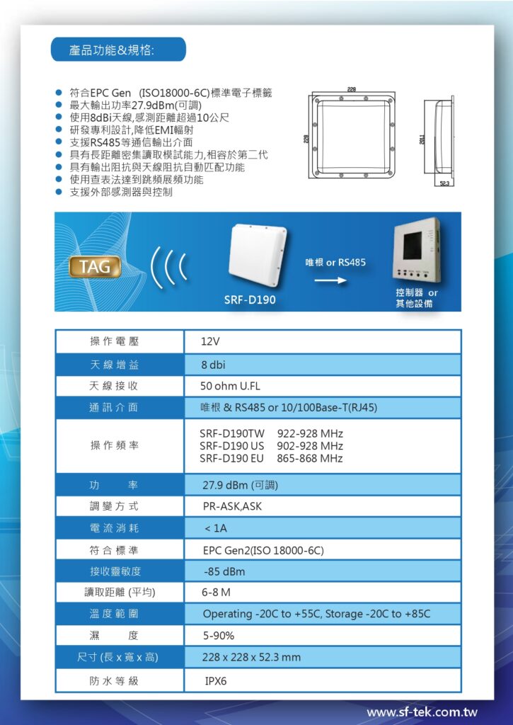 玄奇科技｜弱電整合工程專家｜SRF-D190(長距離感應讀頭)_02