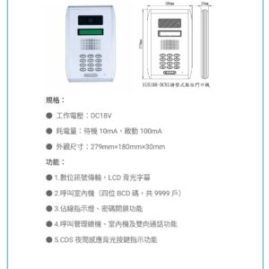 玄奇科技｜弱電整合工程專家｜對講機系統YUS180門口機-DCN1