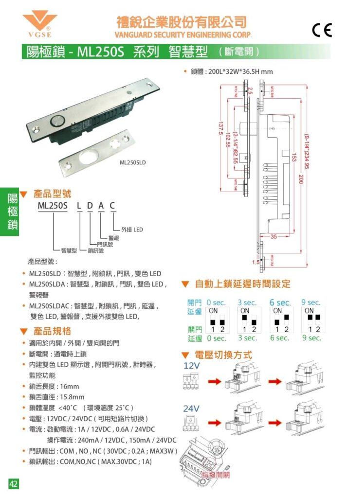 玄奇科技｜弱電整合工程專家｜門禁管制-陽極鎖ML250S系列